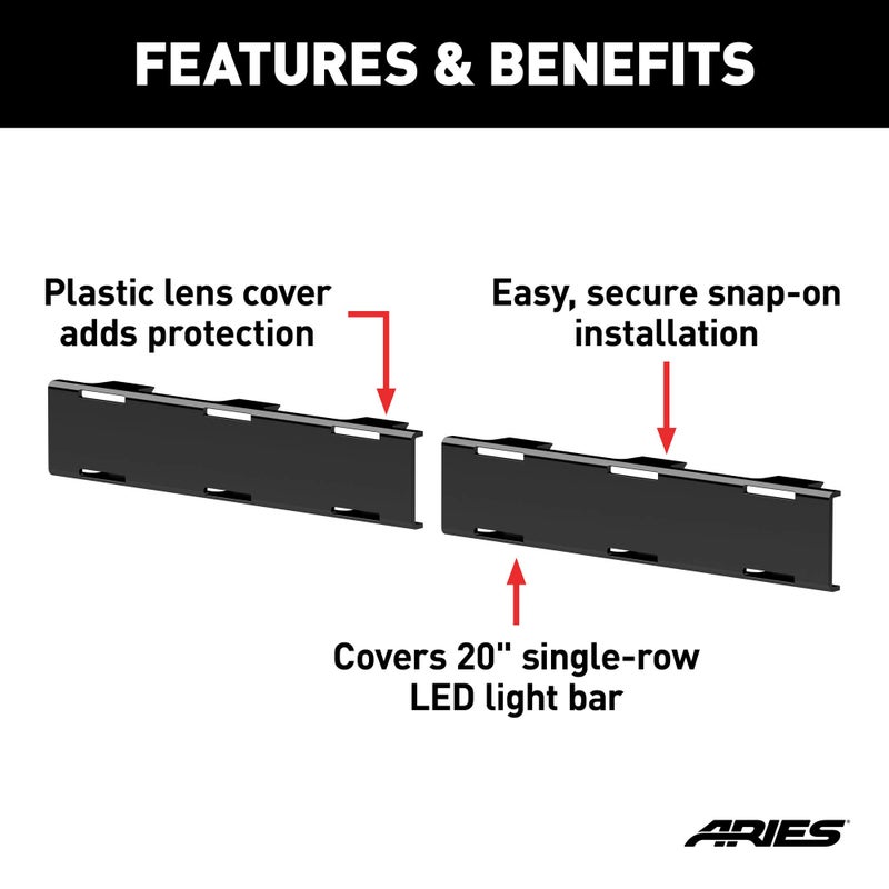 Aries 1501263 20-Inch LED Light Bar Covers, 2 Pieces - Image 3